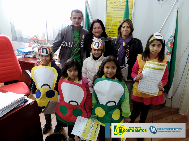 Campanha Maio Amarelo com as crianças do Broto de Gente