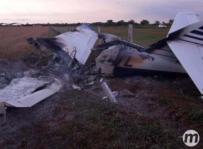 Fronteira: aeronave cai e pega fogo após piloto perder controle da direção