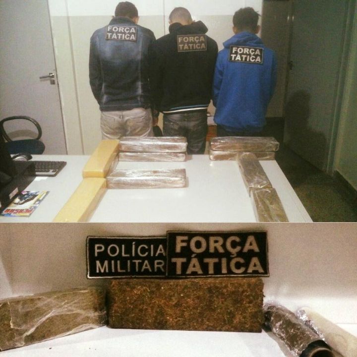 Ao serem abordados, homens foram presos com mais de 17 quilos de maconha em Deodápolis
