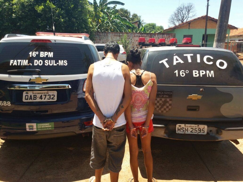 Casal de traficantes foram presos nesta segunda (20) pela rádio patrulha do 16ªBPM em Fátima do Sul