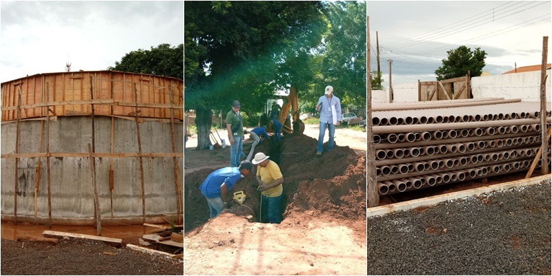 Obras de reservatório com capacidade de armazenar 500 mil litros de água seguem aceleradas em Deodápolis 
