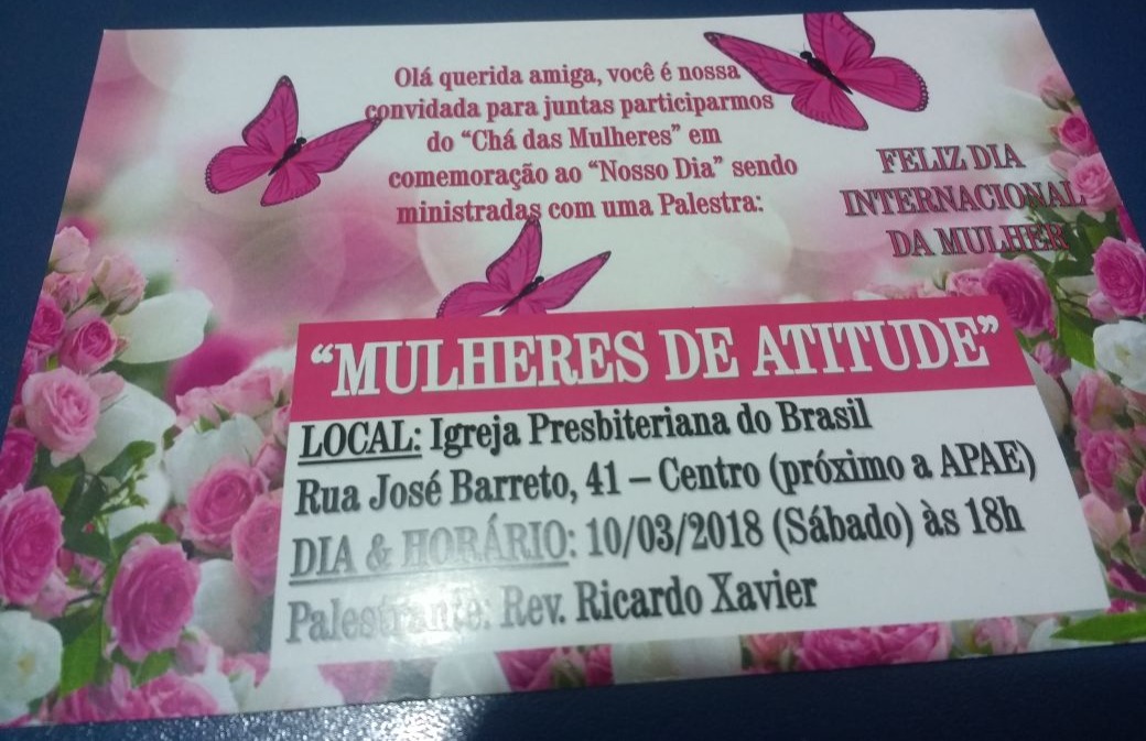 Igreja Presbiteriana do Brasil vai realizar palestra ‘Mulheres de atitude’ em Deodápolis no sábado (10)