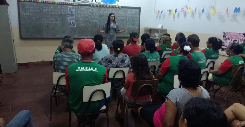 Estudantes do EJA da Escola Municipal José Reis participaram de palestra com o tema ‘Violência contra a mulher’ 