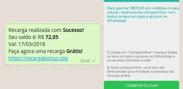 Novo golpe no WhatsApp promete recarga de celular gratuita