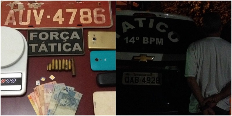 Força Tática do 14ºBPM prendeu ‘Xiru’ por porte de munições; ele tentou fugir dos policiais em Glória de Dourados 