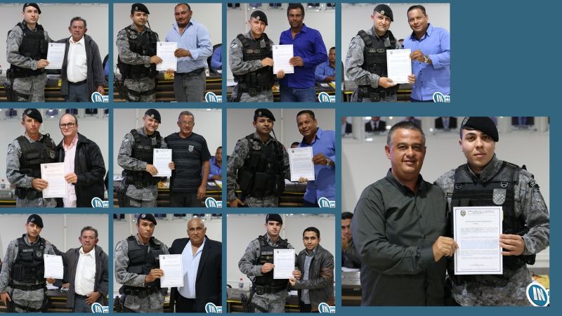 Policiais Militares do 3º Pelotão da Força Tática receberam no Legislativo de Deodápolis Moção de Congratulações nesta terça (22)