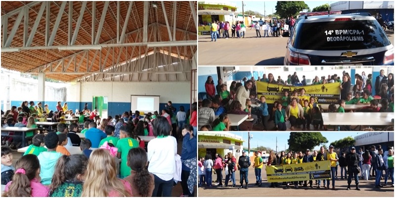 Policia Militar de Deodápolis realizou nesta semana palestras e blitz educativas nas Redes Municipal e Estadual de Ensino com foco no ‘Maio Amarelo’