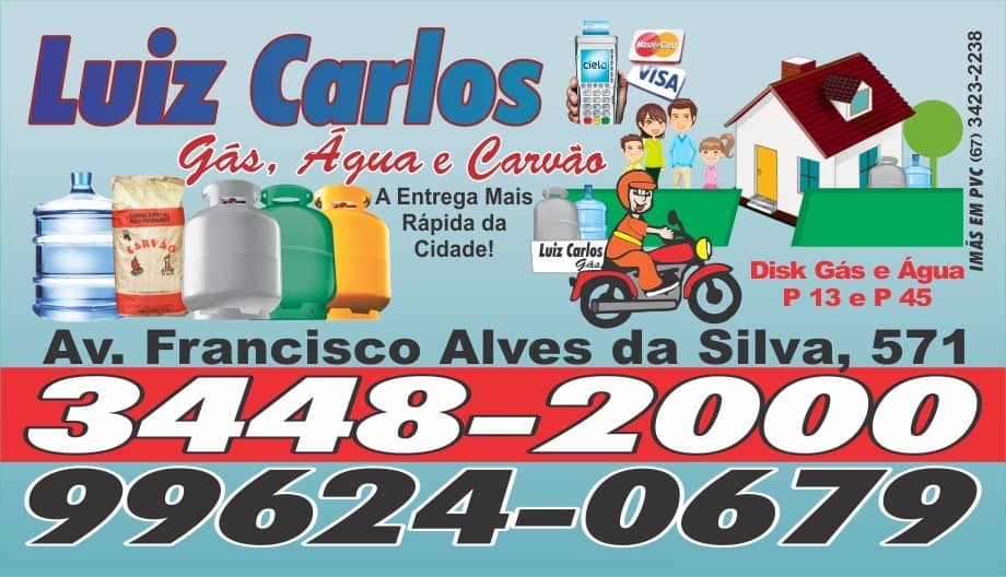Fique atento: O Luís Carlos Gás está atendendo em um só endereço em Deodápolis; O fone do plantão é: (67) 99624-0679