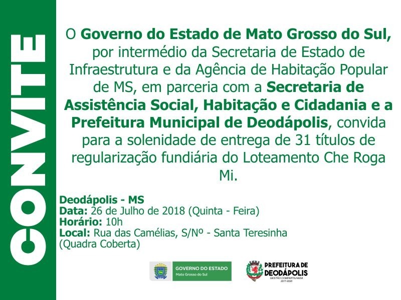 Prefeito Valdir Sartor entregará nesta quinta (26), os títulos de regularização fundiária para beneficiários do Bairro Che Roga Mi