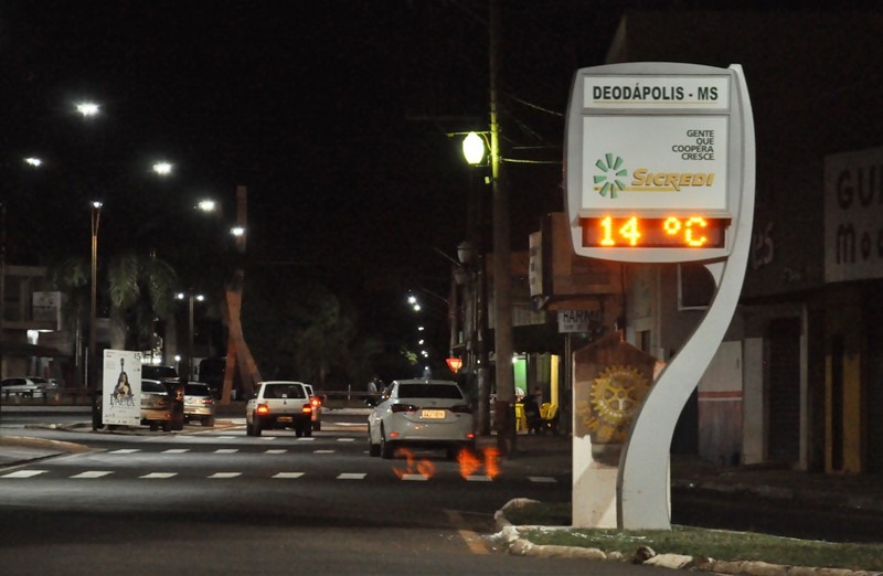 Nesta segunda (27) Deodápolis registrou mínima de 8 graus; Próximos dias temperaturas irão subir segundo o CLIMATEMPO 