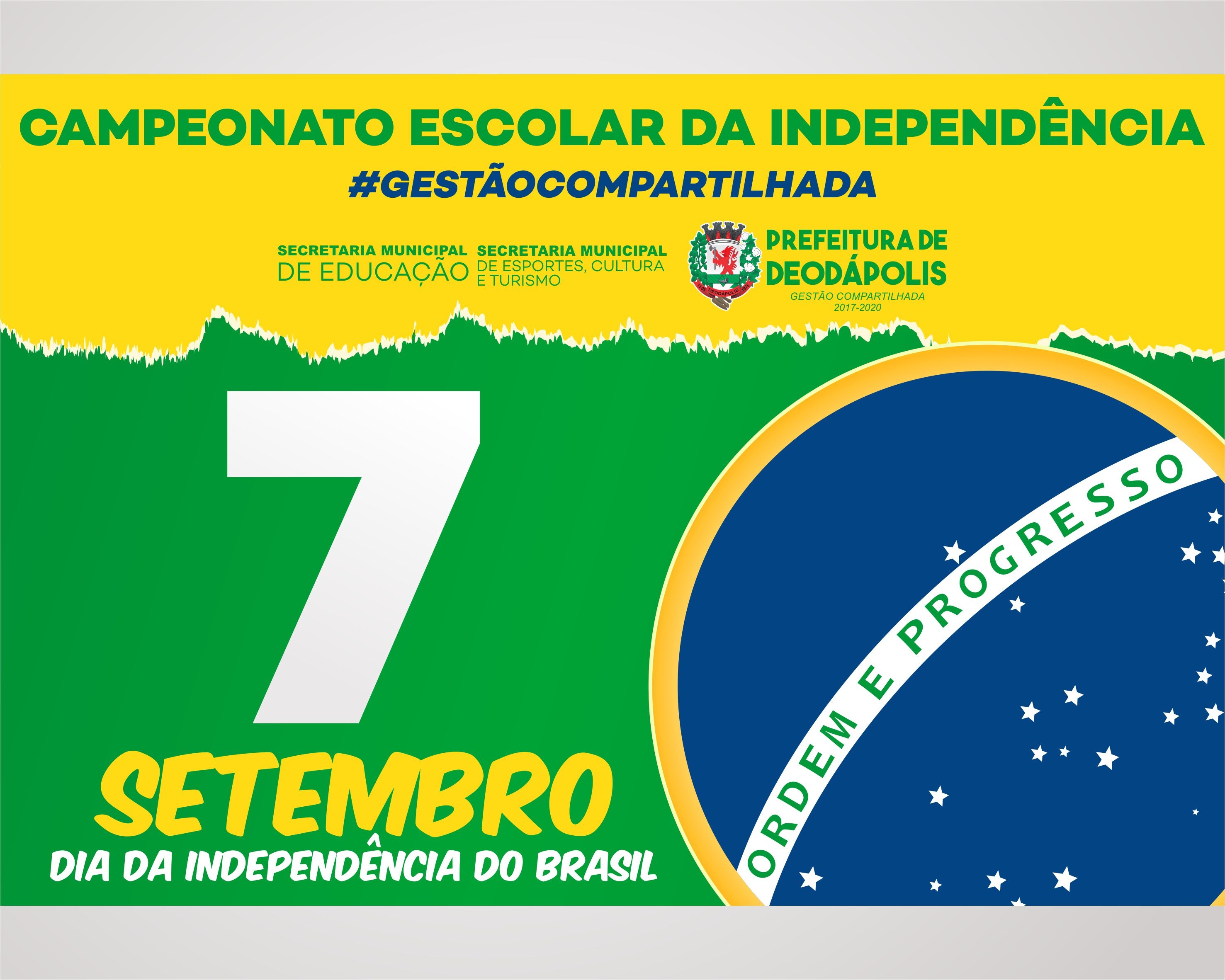 Campeonato Escolar da Independência terá inicio hoje (03/09) em Deodápolis; solenidade será as 19hs