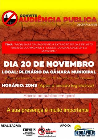 Audiência pública vai reunir sociedade civil para discutir sobre fracking 