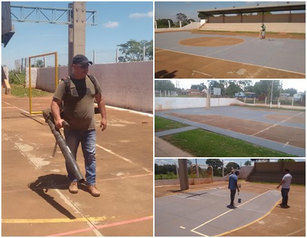 Quadras de esportes de Presidente Castelo, Vila União e Porto Vila recebem nova pintura 
