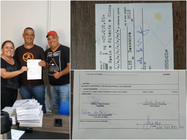 Presidência da Câmara realizou devolução de 25 mil reais do duodécimo para o executivo