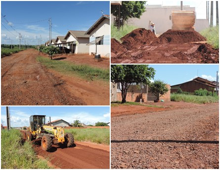 Bairro João Paulo II recebe patrolamento e cascalhamento em Deodápolis 