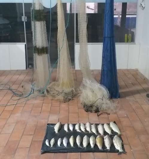 Drone flagra pescadores utilizando tarrafas no rio Taquari