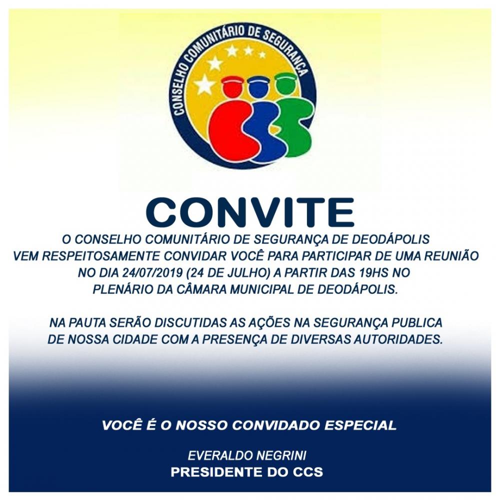 Conselho Comunitário de Segurança realizará nesta quarta (24) reunião na Câmara 