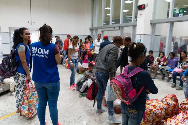 Chegada de venezuelanos a Dourados pela Operação Acolhida em fevereiro deste ano. - Crédito: Divulgação/ONU 