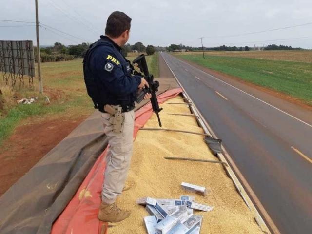 Carretas que saíram de MS são apreendidas com R$ 4,7 milhões em cigarros