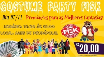 Fisk realiza nesta quinta (7) ‘Fisk Costume Party’ com premiação para as melhores fantasias 