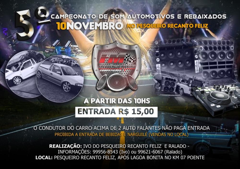 Neste domingo (10), 5º Encontro de Som Automotivo e carros rebaixados promete agitar Deodápolis e região 