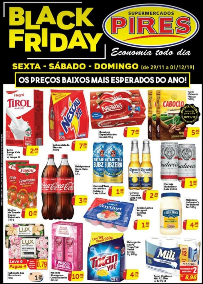 Veja aqui os preços sensacionais do Black Friday do Supermercado Pires em Deodápolis 