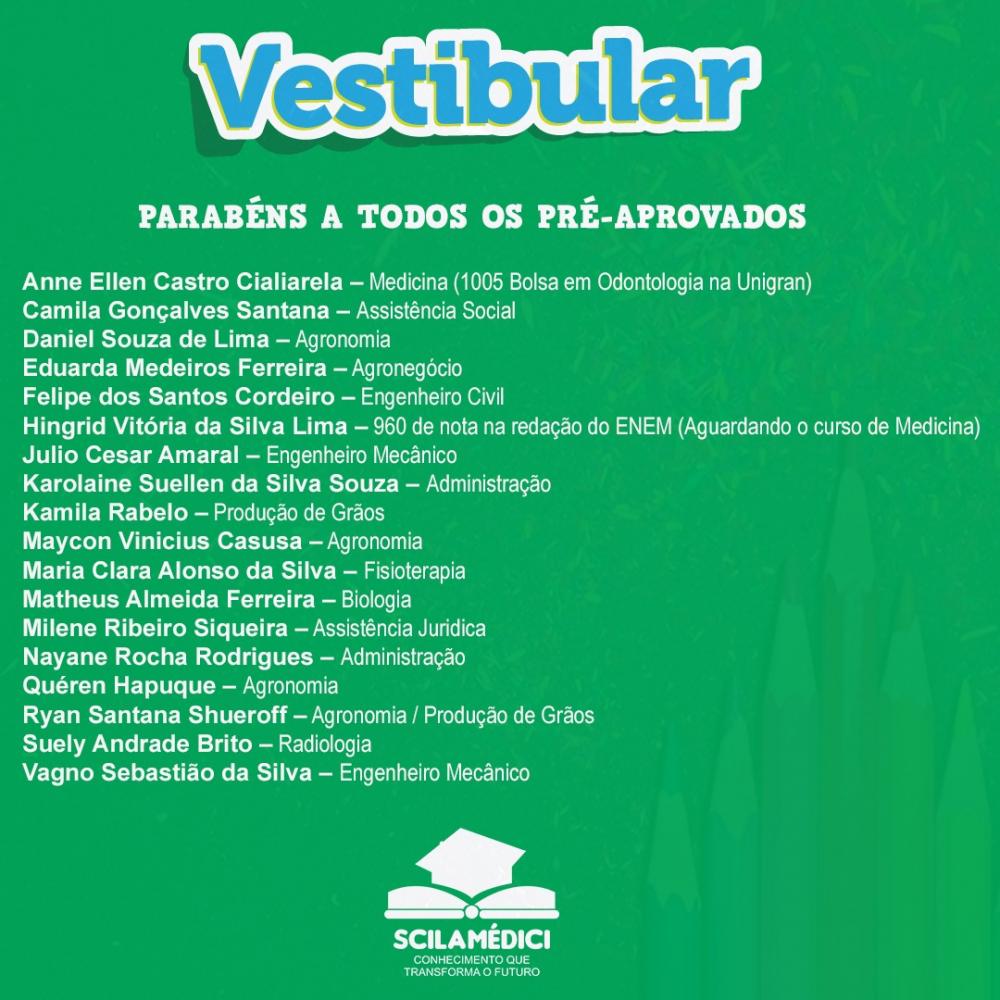 Deodápolis: Direção da Escola Estadual Scila Medici parabeniza estudantes aprovados nos vestibulares 2020