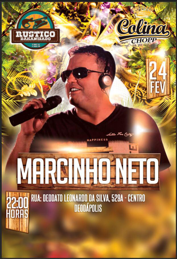 Hoje no Rustico Folia tem show de Marcinho Neto nos teclados com entrada gratuita e promoção no Chopp