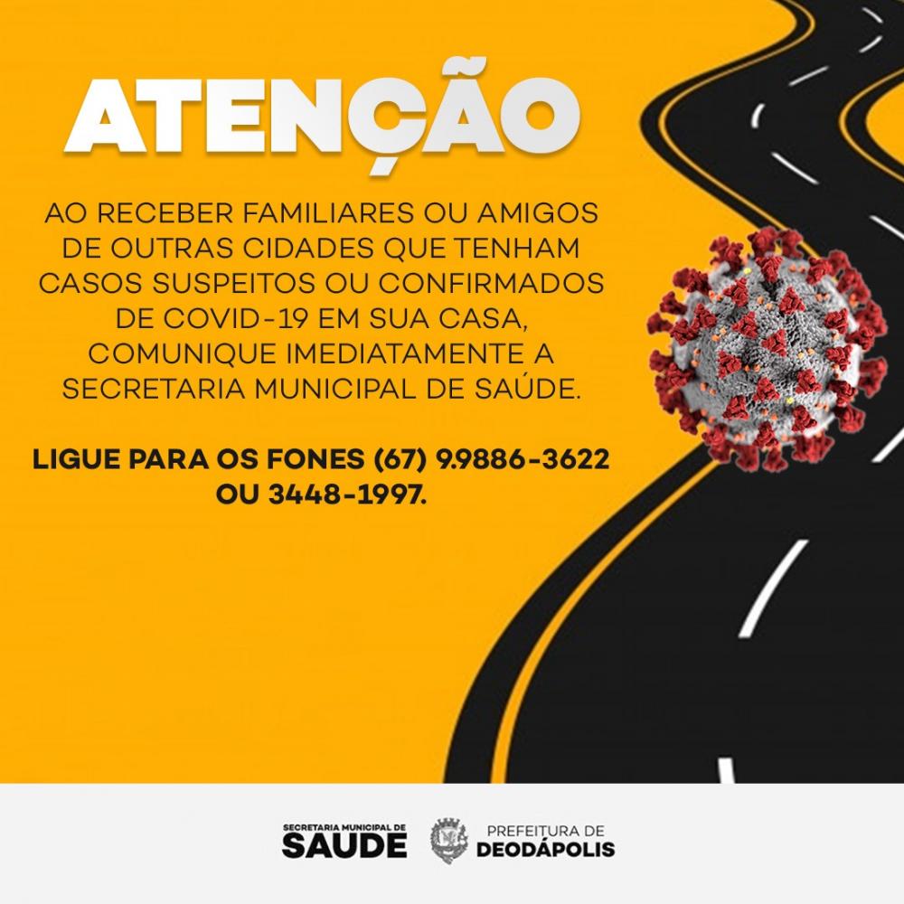 Secretário pede que população informe chegada de pessoas de outras cidades para monitoramento