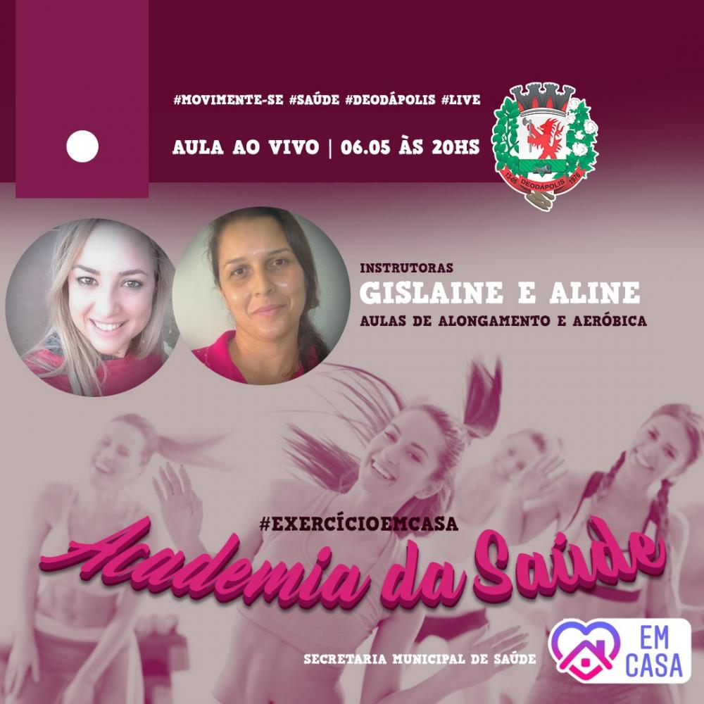 Na quarta (06), Secretaria de Saúde transmitira a live ‘Academia da saúde’ pelo Facebook