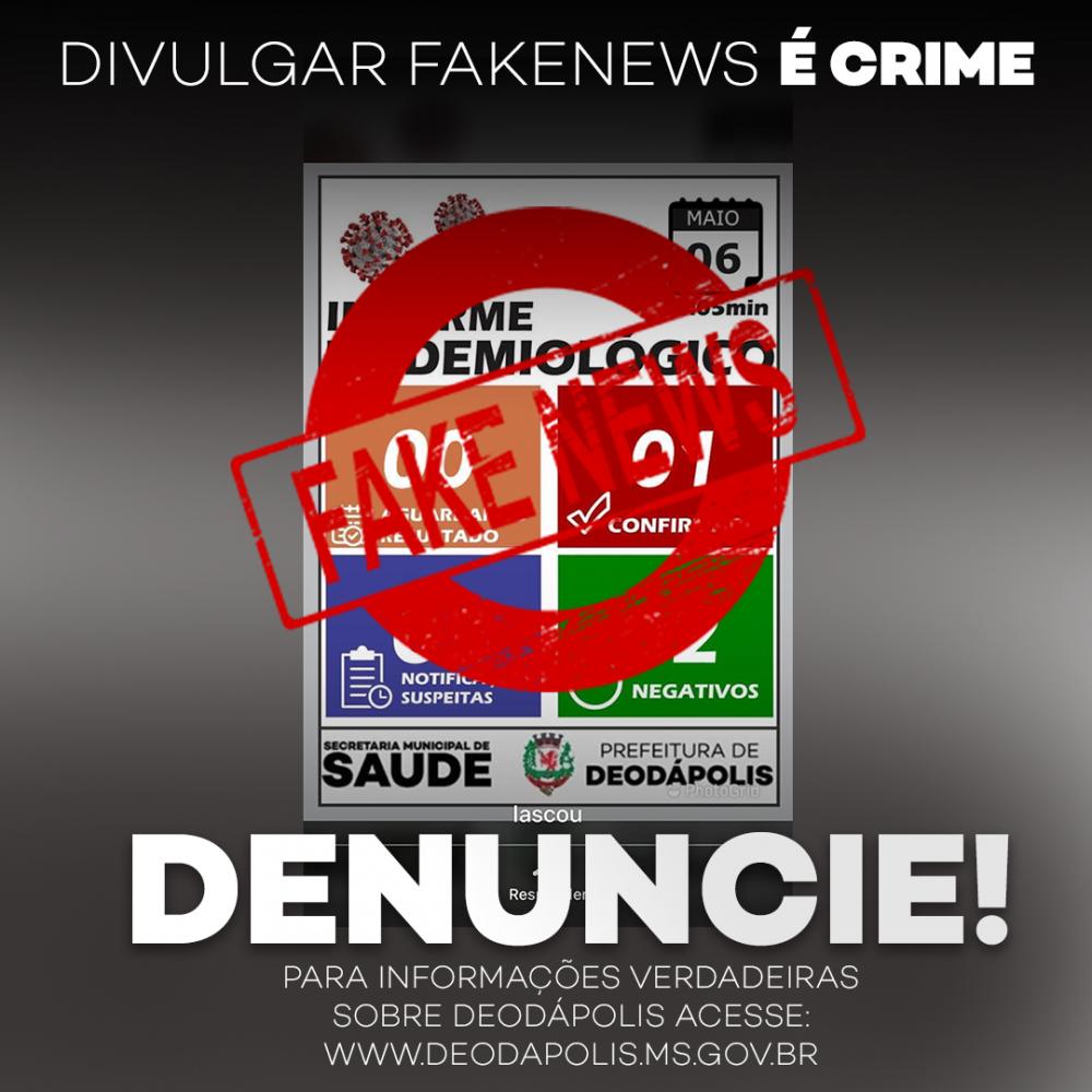 Informação que diz que Deodápolis tem casos confirmados do Covid-19 é Fake News