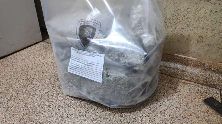 Na imagem, a droga apreendida durante a ocorrência - Crédito: Osvaldo Duarte/Dourados News 