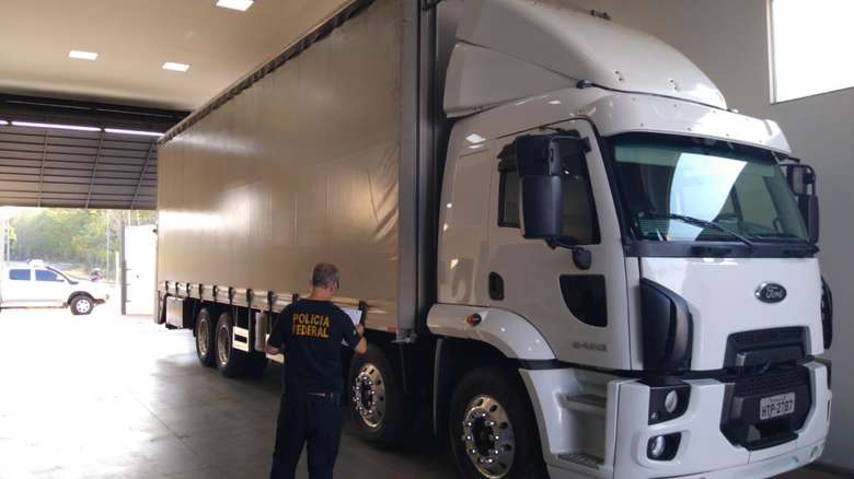 Caminhão apreendido durante a Operação Status - Crédito: Divulgação/PF 