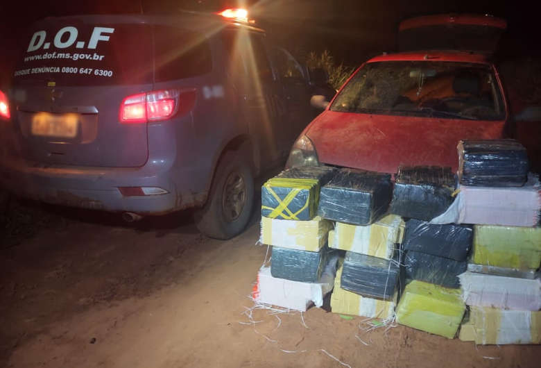 Droga e veículo apreendidos durante a ação - Crédito: Divulgação DOF 