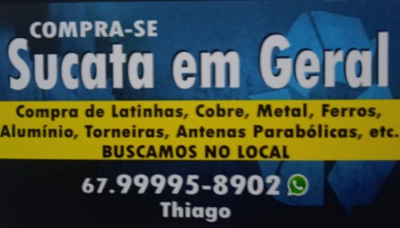 Tem sucata ai em seu quintal? Venda e obtenha lucro com a equipe do Thiago em Deodápolis