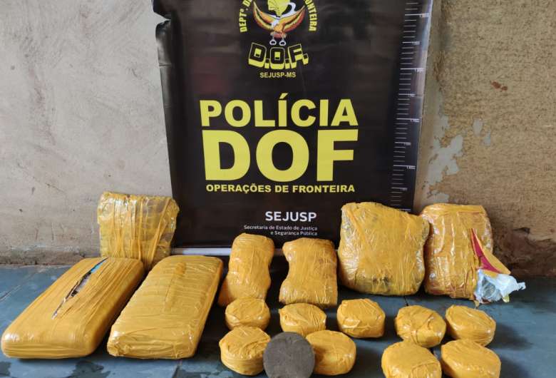 O autor foi conduzido para delegacia de polícia civil e autuado em flagrante por tráfico de drogas - Crédito: Divulgação/ DOF 