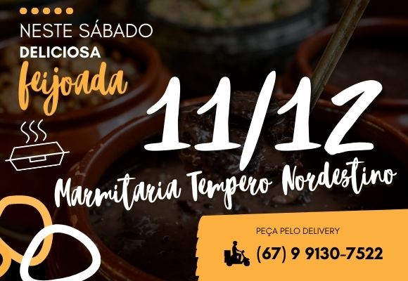 Sábado, 11/12 é dia de você se deliciar com a feijoada mais saborosa de Deodápolis