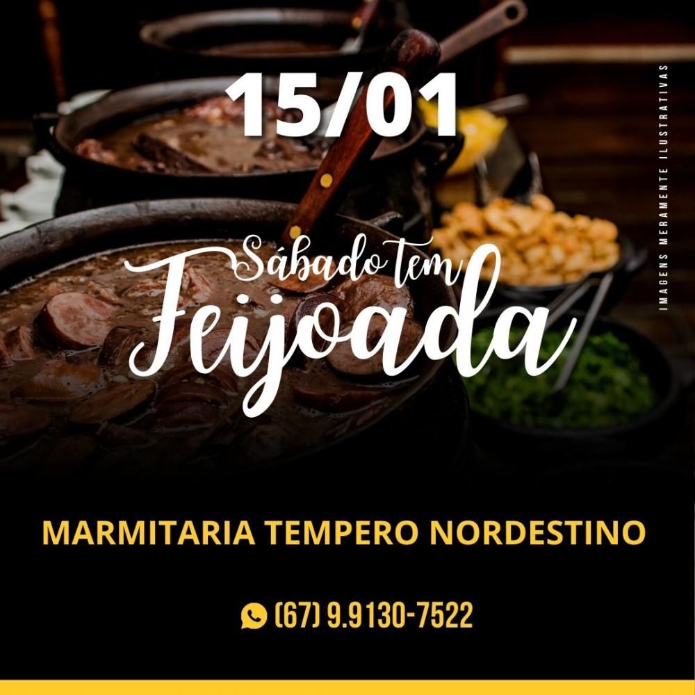 Sábado (15/01), a Marmitaria Tempero nordestino servirá uma deliciosa feijoada 