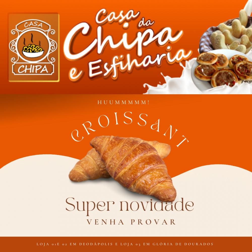 Agora na Casa da Chipa e Esfiharia, você encontra deliciosos Croissant de frango com requeijão 