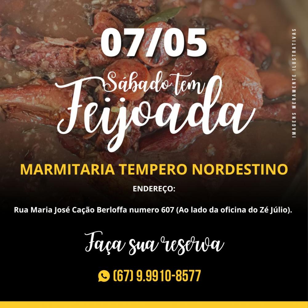 Neste sábado, dia 07 de Maio, venha experimentar a melhor feijoada de Deodápolis