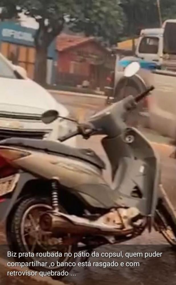 Na manhã desta sexta, Moto Biz foi roubada no pátio da Copasul em Deodápolis