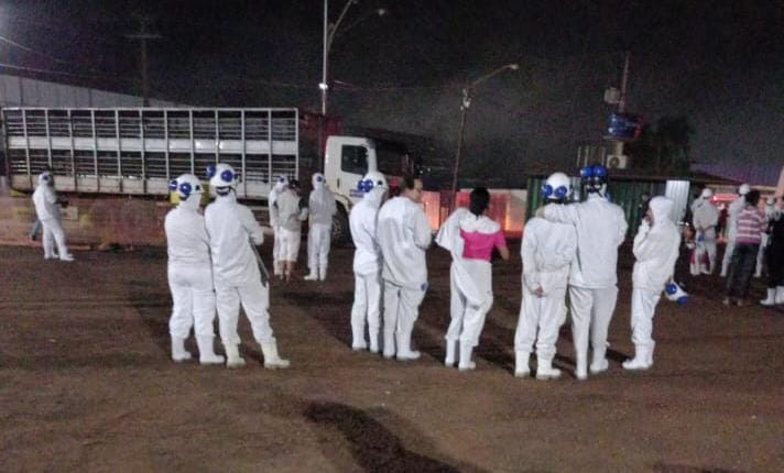 Quatro trabalhadores foram levados para o Hospital Evangélico; Foto: Reprodução/Midiamax
