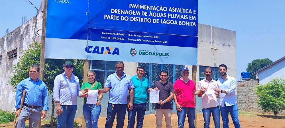 Assinatura de ordem de serviço marca início da segunda etapa de pavimentação em Lagoa Bonita