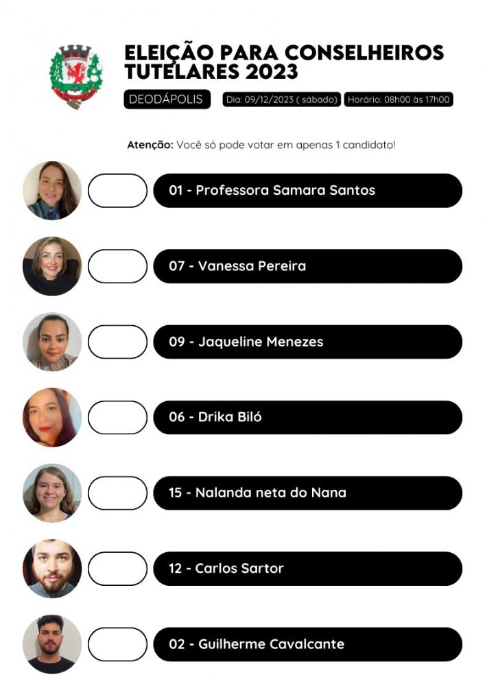 Eleições para o Conselho Tutelar de Deodápolis acontecerão no dia 09/12/2023