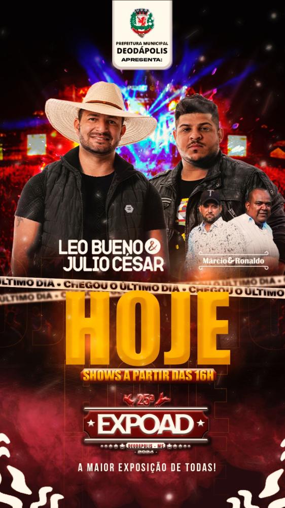 Último dia da Expoad traz shows de Léo Bueno & Júlio César e Márcio & Ronaldo