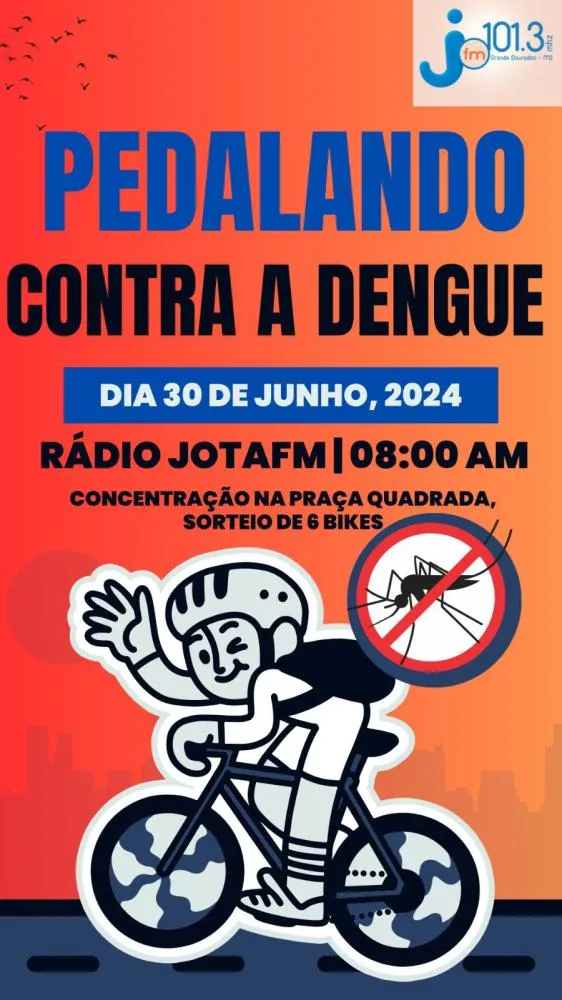 Evento "Pedalando contra a dengue" acontece neste domingo às 8h em Deodápolis