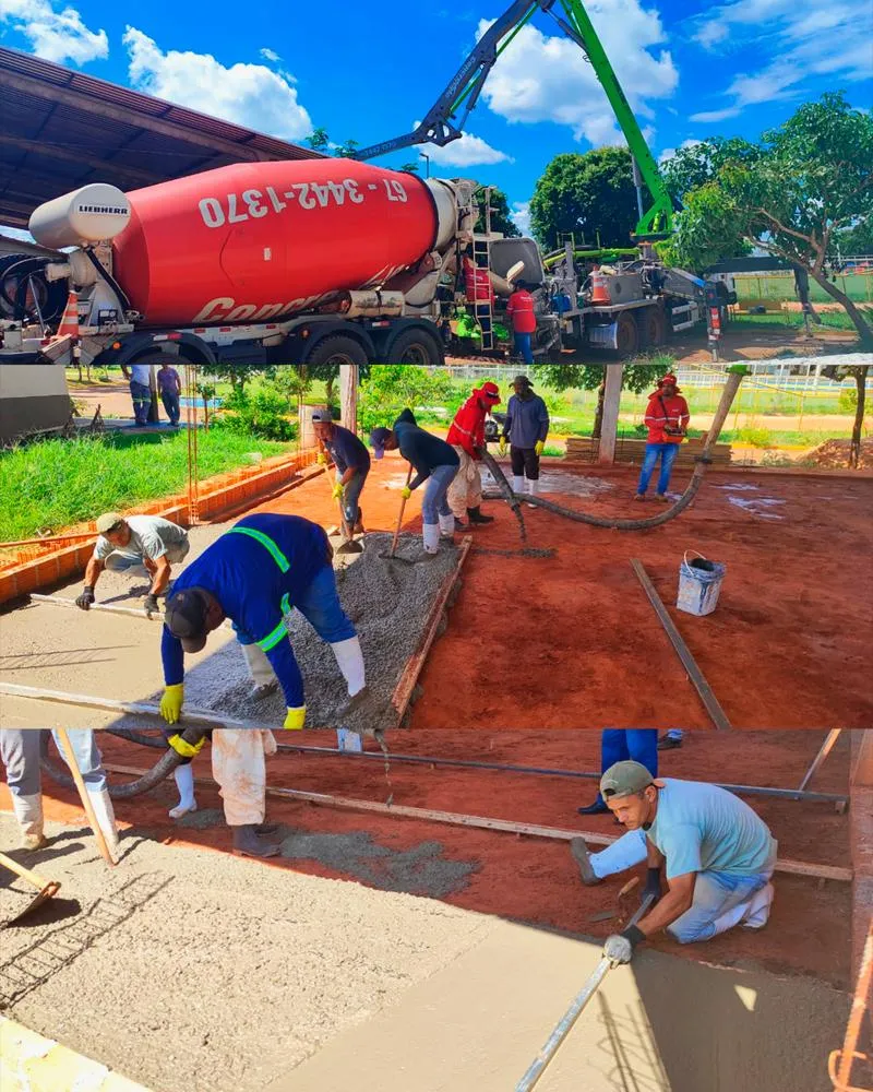 Deodápolis inicia obra de concretagem do Salão de Jogos no Módulo Esportivo