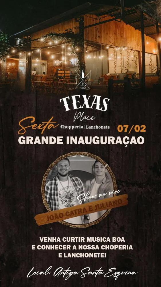 Texas Place inaugura nesta sexta (07/02) em Deodápolis com Chopp gelado e super show ao vivo