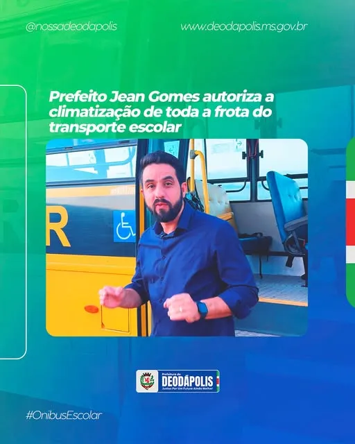 Prefeito Jean Gomes 'Capitão' autoriza climatização da frota do transporte escolar 