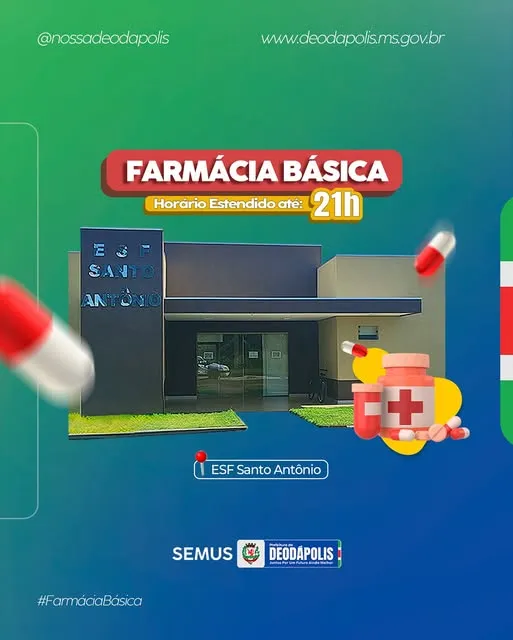 Farmácia Básica de Deodápolis amplia horário de atendimento para facilitar acesso a medicamentos